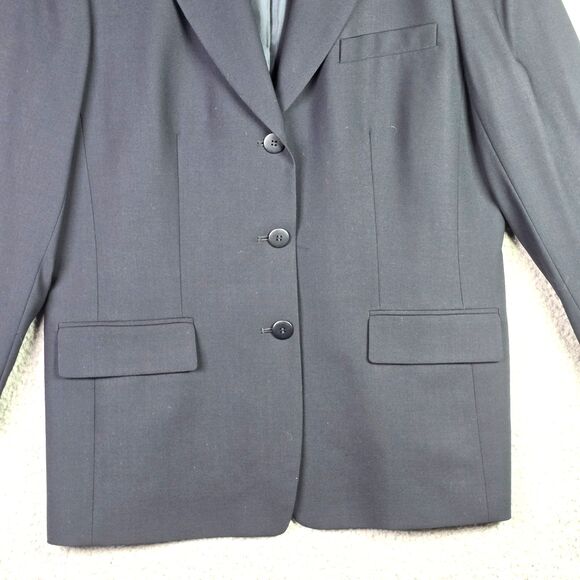 Talbots Wool Classic Blazer 16 Made In Japan Tailored Notched Lapel Navy Lined - Picture 14 of 15